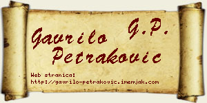 Gavrilo Petraković vizit kartica